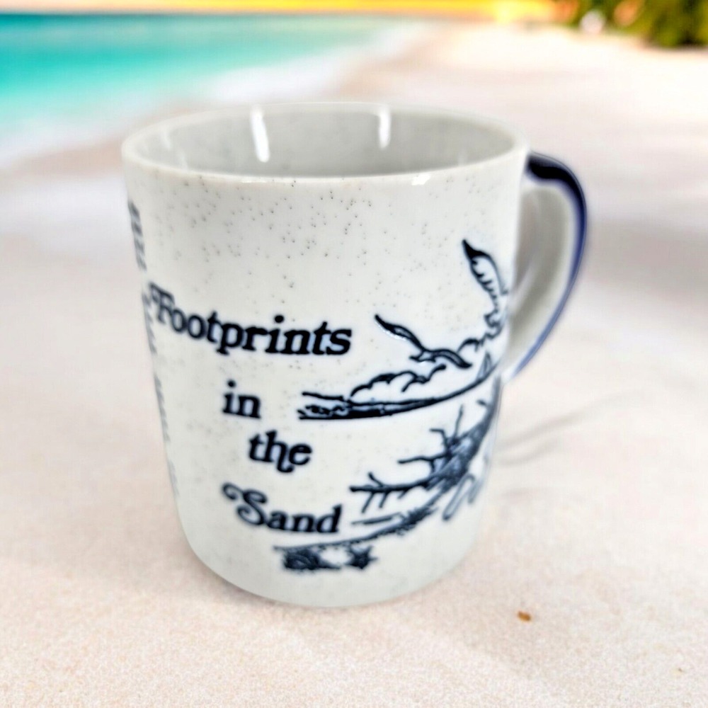Footprints In The Sand - Inspirational Message - Tea Coffee Cup Mug